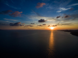 Fototapeta na wymiar Sunset aerial view Koh Phangan Thailand