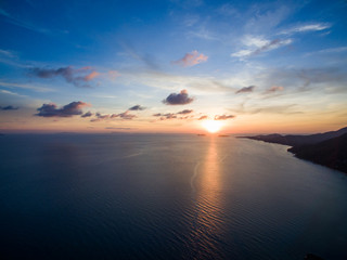 Sunset aerial view Koh Phangan Thailand