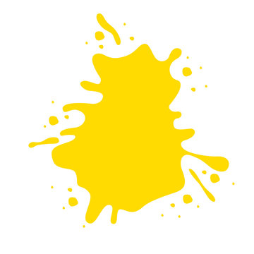 yellow paint stain isolated icon design