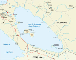 vector map of Central America Nicaragua lake