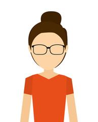 casual young woman isolated icon design