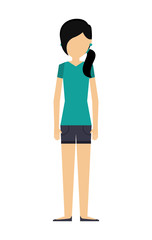 Fototapeta premium casual young woman isolated icon design