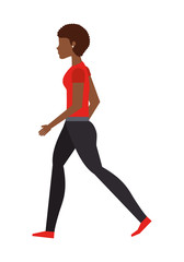 Fototapeta na wymiar young woman walking isolated icon design