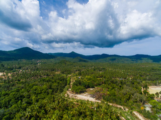 Fototapeta na wymiar Aerial island view of Koh Phangan, Thailand