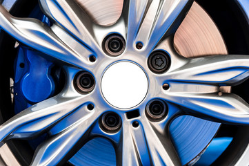 Obraz na płótnie Canvas Close up of a modern sport wheel