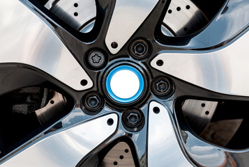 Fototapeta na wymiar Close up of a modern wheel