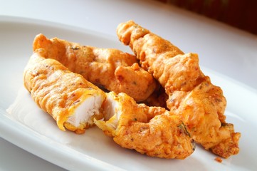 Fried Finger Fish served on plate