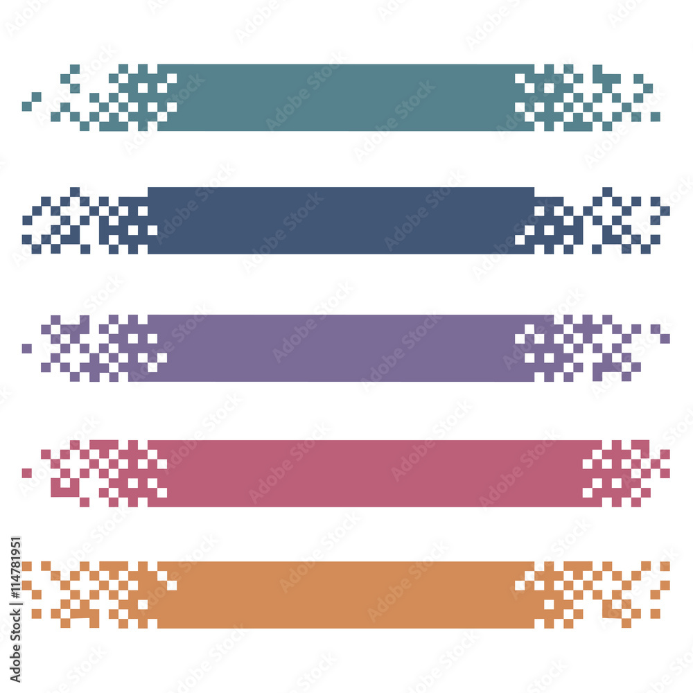 Canvas Prints set of colored modern pixel banners for headers