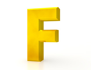 Obraz premium the Gold letter F on white background 3d rendering