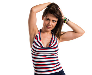 Pretty model woman in studio