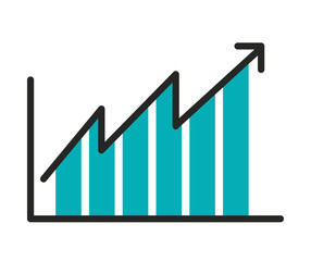 statistical growth isolated icon design