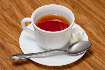 Cup of tea on a wooden table