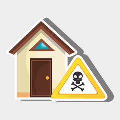 smart home with skull isolated icon design, vector illustration  graphic 
