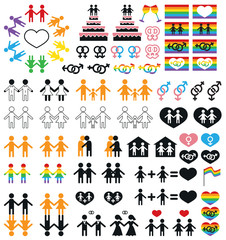 Obraz na płótnie Canvas icons sexual minorities gays and lesbians