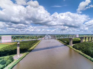 Nord-Ostsee-Kanal Hochbruecke HDR Aerial
