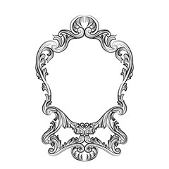 Rococo Mirror frame decor. Vector French Luxury rich carved ornaments and Wall Frames. Victorian Royal Style frame