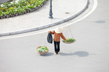 Hanoi, Vietnam, September 30, 2014: Life in Vietnam- Hanoi,Vietnam Street vendors in Hanoi's Old Quarter