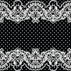 Rich baroque classic background in black and white color. Vector