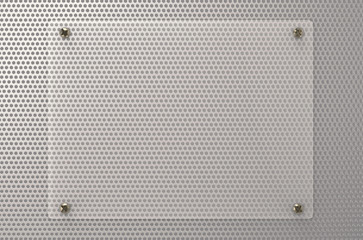 glass board on metal background