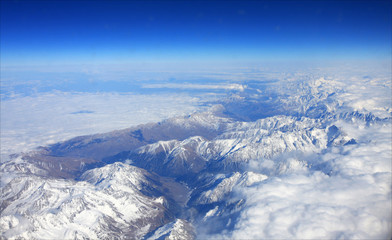 Georgia Mountains Caucasus, Airplane view