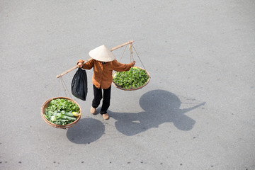 Hanoi, Vietnam, September 30, 2014: Life in Vietnam- Hanoi,Vietnam Street vendors in Hanoi's Old Quarter