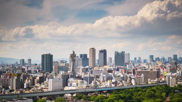 Tsutenkaku tower in the Shinsekai district of Osaka, Japan.