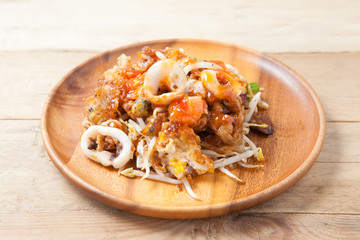 Thai Crispy Pan Fried Mussels With Eggs (Hoy Tord) And Chilli Sa