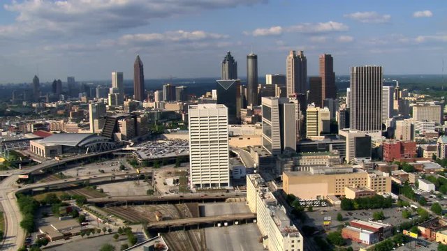 Aerial view of Atlanta, Georgia, from the south. Shot in 2007.