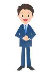 納得したビジネスマン　男性会社員のイラスト素材