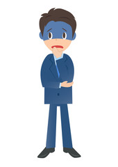 体調の悪いビジネスマン　男性会社員のイラスト素材