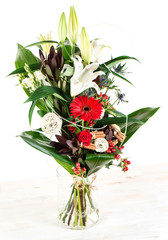 bouquet for men with flowers on a white background