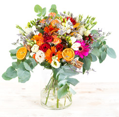 bright summer bouquet isolate on white