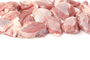 Fresh lamb meat isolated on the white background