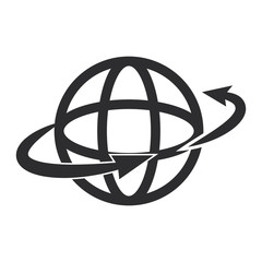 arrows and planet earth icon