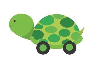 Fotobehang Baby toy turtle isolated icon design © Gstudio