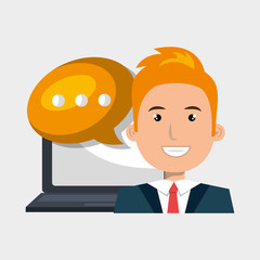 person communicating online isolated icon design, vector illustration  graphic 