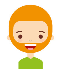 face man with a beard isolated icon design