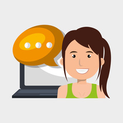 person communicating online isolated icon design, vector illustration  graphic 
