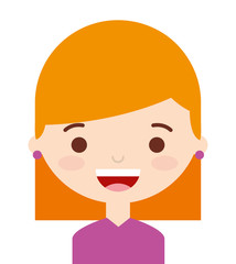 face little girl isolated icon design