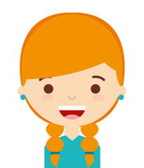 face little girl isolated icon design