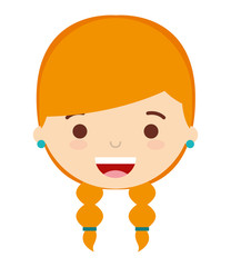 face little girl isolated icon design