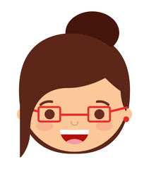 face little girl isolated icon design