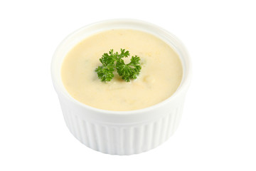 cream soup isolated on white background