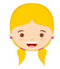 face little girl isolated icon design