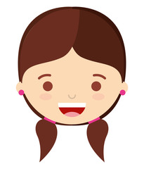 Obraz premium face little girl isolated icon design