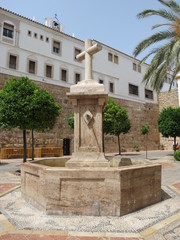 Fototapeta na wymiar Espagne - Andalousie - Marbella - Fontaine place de l’Église