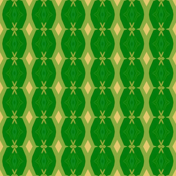 Pattern rombi ovali fiocchetti verde giallo