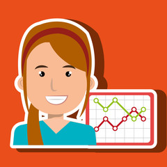 businessperson with statistic graph isolated icon design, vector illustration  graphic 