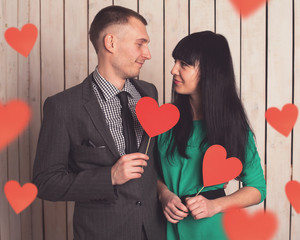 Couple with red heart