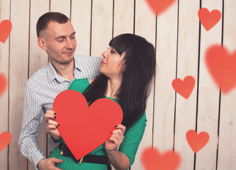 Couple with red heart